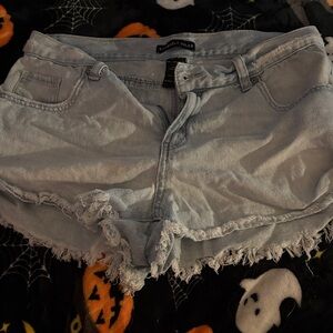 Sincerely Jules Light Blue Frayed Jean Shorts